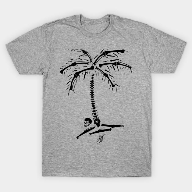 JTV "Skull and Bones" Palm Tree Tee - Big BLK T-Shirt by jhonithevoice